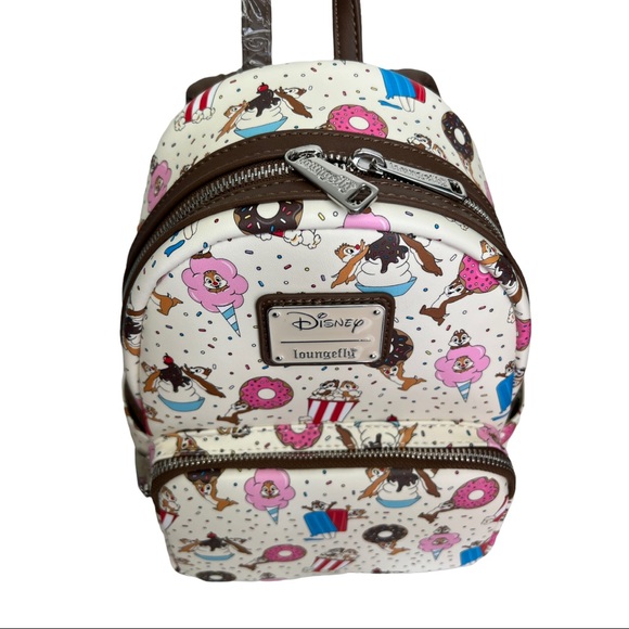 NWT Disney x Loungefly Chip & Dale with Snacks Mini Backpack & Matching Wallet - Picture 5 of 15